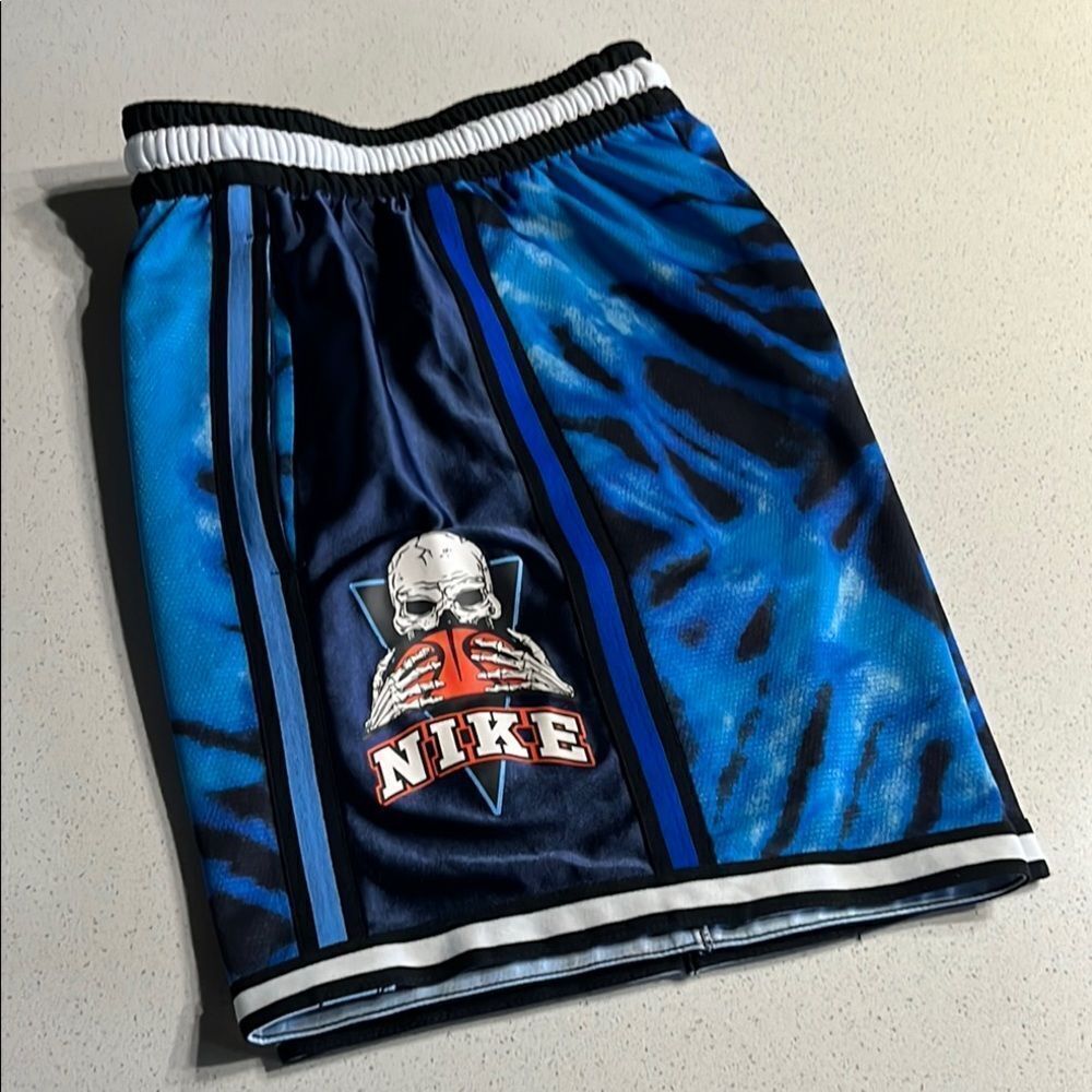 Nike Blue Tie Dye Retro Athletic Basketball Shorts Mens S - M
